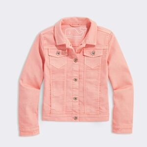 Vineyard Vines Colored Denim Jacket in “Pink Blossom”, Girls M (10-12) New